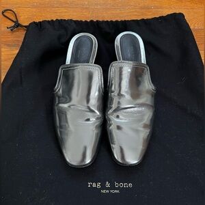 Rag & Bone Women’s Metallic Silver Slip-On Mules